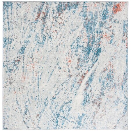 Safavieh 6 ft. 7 in. x 6 ft. 7 in. Tulum Power Loomed Square Area Rug Ivory & Blue TUL210A-7SQ